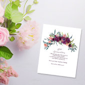 Elegant Floral | Paars Garland Wedding Detail Informatiekaartje