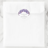 Elegant Floral Paars Lavender Peonies Wedding Ronde Sticker (Tas)