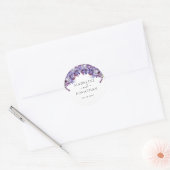 Elegant Floral Paars Lavender Peonies Wedding Ronde Sticker (Envelop)