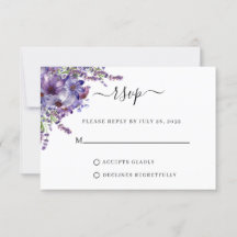 Elegant Floral Paars Lavender Peonies Wedding