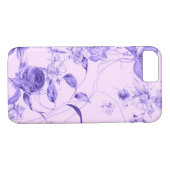 Elegant  Floral Paars Lavender Roos Hoesje (Achterkant (Horizontaal))