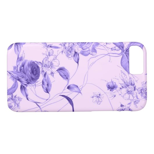 Elegant Floral Paars Lavender Roos Hoesje (Achterkant (Horizontaal))
