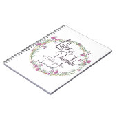 Elegant Floral paars Letters — ontwerp Notitieboek (Linkerzijde)