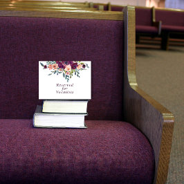 Elegant Floral | Paars roze reserveringsteken Notitiekaartje