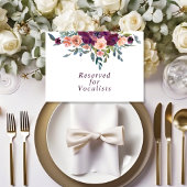 Elegant Floral | Paars roze reserveringsteken Notitiekaartje