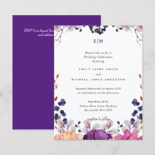 Elegant Floral Paars Sinaasappel Wedding