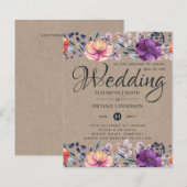 Elegant Floral Paars Sinaasappel Wedding (Voorkant / Achterkant)