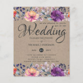 Elegant Floral Paars Sinaasappel Wedding (Voorkant)