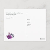 Elegant Floral Paars Sinaasappel Wedding Briefkaart (Achterkant)