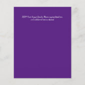 Elegant Floral Paars Sinaasappel Wedding Flyer (Achterkant)