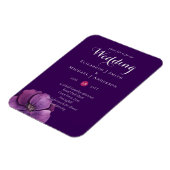 Elegant Floral Paars Sinaasappel Wedding Magneet (Linkerzijde)