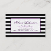 Elegant Floral Paars Ultra Violet Striped Visitekaartje (Achterkant)