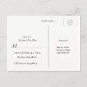 Elegant Floral Paars Winter Sweet 16 RSVP Uitnodiging Briefkaart (Achterkant)