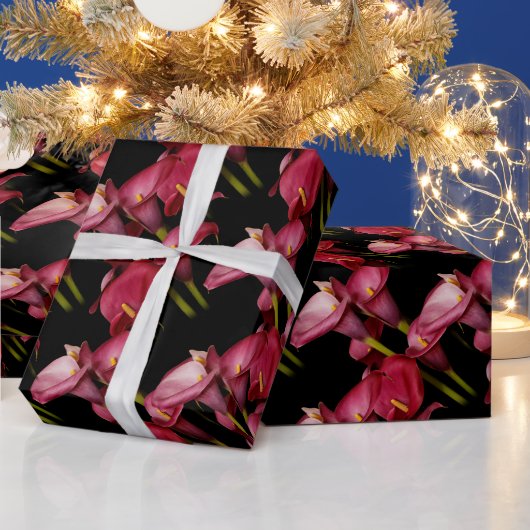 Elegant Floral Paarse Calla Lilies Cadeaupapier (Feestdagen)