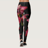 Elegant Floral Paarse Calla Lilies Leggings (Achterkant)