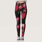 Elegant Floral Paarse Calla Lilies Leggings (Voorkant)
