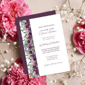 Elegant Floral | Paarse Garland Weddenschap Kaart
