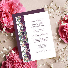 Elegant Floral | Paarse Garland Weddenschap Kaart