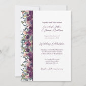 Elegant Floral | Paarse Garland Weddenschap Kaart (Voorkant)