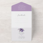 Elegant Floral Paarse Lavender Waterverf All In One Uitnodiging (Buitenkant)