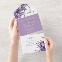 Elegant Floral Paarse Lavender Waterverf