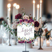 Elegant Floral | Paarse roze Garland Dessert Bar Kaart