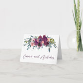 Elegant Floral | Paarse roze gevouwen noot Kaart (Voorkant)