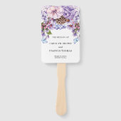 Elegant Floral Paarse Waterverf bruiloft programma Handwaaier (Voorkant)