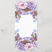 Elegant Floral Paarse Waterverf Wedding Menu (Achterkant)