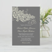  Elegant Floral Paisley Boho Wedding Invite Kaart (Staand voorkant)