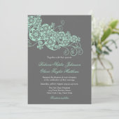  Elegant Floral Paisley Boho Wedding Invite Kaart (Staand voorkant)