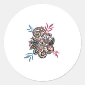Elegant Floral Paisley Design, Mandala ontwerp Ronde Sticker