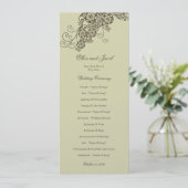  Elegant Floral Paisley Wedding Programme Programmakaart (Staand voorkant)