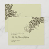Elegant Floral Paisley Wedding Reception Kaart (Voorkant / Achterkant)