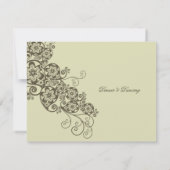 Elegant Floral Paisley Wedding Reception Kaart (Achterkant)