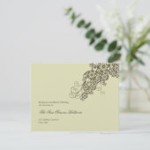 Elegant Floral Paisley Wedding Reception Kaart (Staand voorkant)