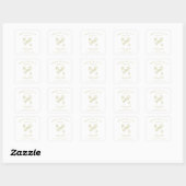 Elegant Floral Pandemic Wedding Sanitizer Hand Gel Vierkante Sticker (Vel)