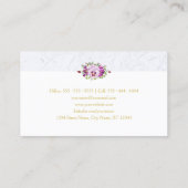 Elegant Floral  Pansies Paarse Chic Marble Visitekaartje (Achterkant)