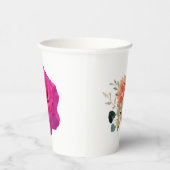 Elegant Floral Paper Cups – Soft Botanical Design Papieren Bekers (Rechts)