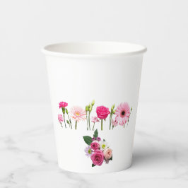 Elegant Floral Paper Cups – Soft Botanical Design Papieren Bekers