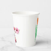 Elegant Floral Paper Cups – Soft Botanical Design Papieren Bekers (Rechts)