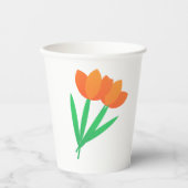 Elegant Floral Paper Cups – Soft Botanical Design Papieren Bekers (Voorkant)