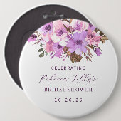 Elegant Floral Paper Ronde Button 6,0 Cm (Voorkant /achterkant)