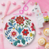 Elegant Floral Papieren Bordje (Feest)