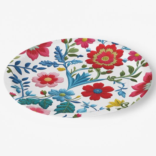 Elegant Floral Papieren Bordje (Gekanteld)