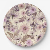 Elegant  Floral Papieren Bordje (Voorkant)