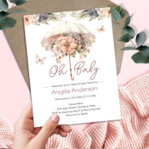 Elegant Floral Paraplu Baby shower