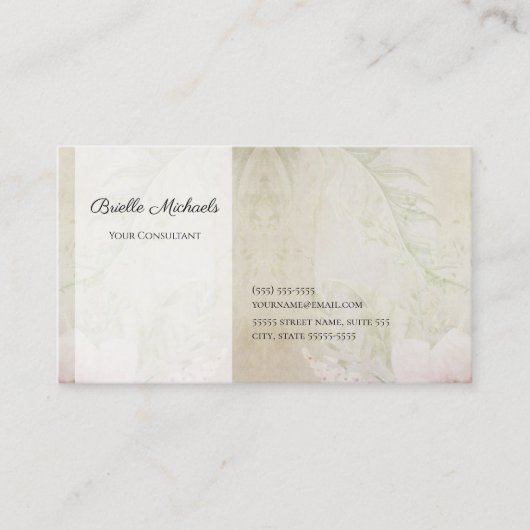 Elegant Floral Parchment for any Professional Visitekaartje (Voorkant)