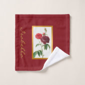 Elegant Floral past kleur en tekst aan Bad Handdoek (Wasdoekje)