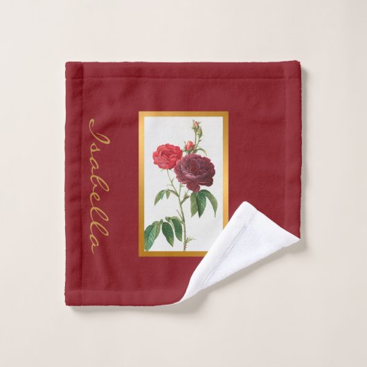 Elegant Floral past kleur en tekst aan Bad Handdoek (Wasdoekje)